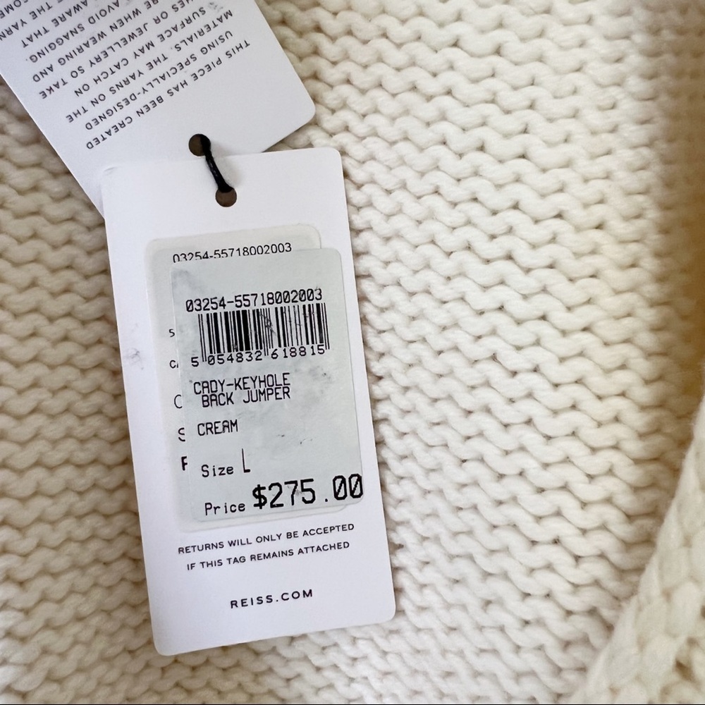 NWT Reiss Cady Keyhole Back Jumper Sweater sz l - Picture 8 of 8